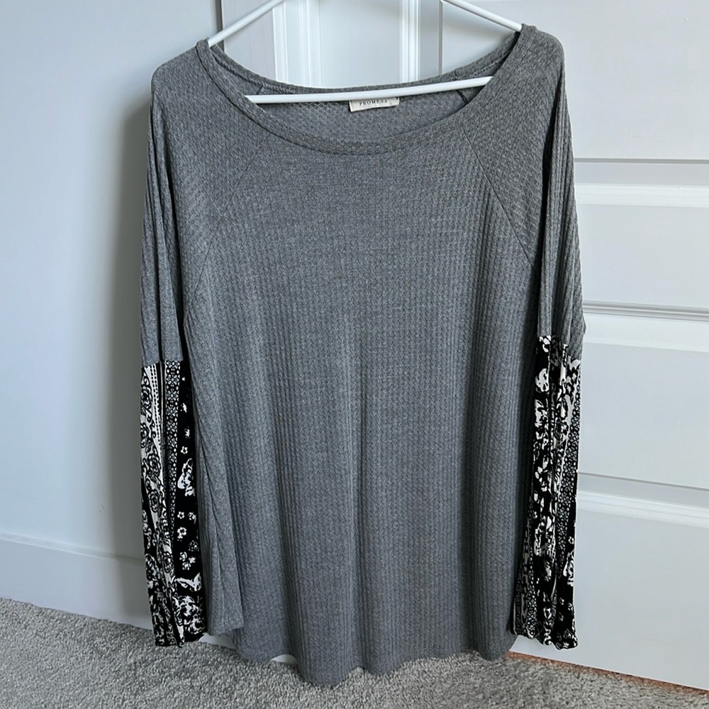 Waffle knit long sleeve shirt by Promesa‎